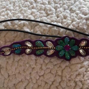 Flower and diamond headband